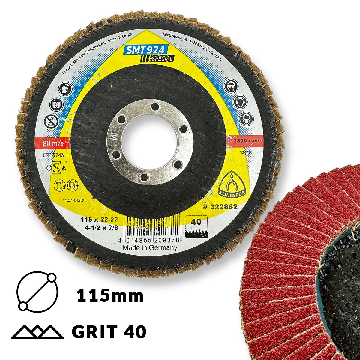 Klingspor Brusna ploča LBD 115mm GR40 SMT924 Ceramic
