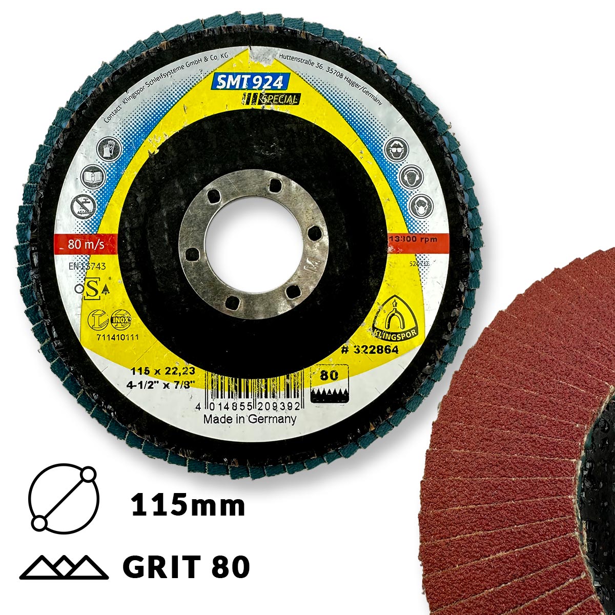 Klingspor Brusna ploča LBD 115mm SMT924 GR.80 CERAMIC
