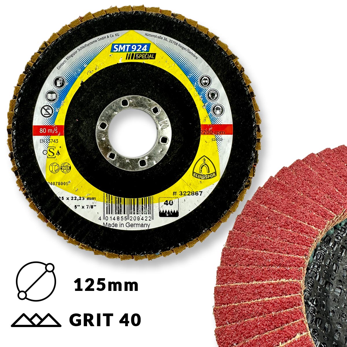Klingspor Brusna ploča LBD 125mm GR40 SMT924 Ceramic